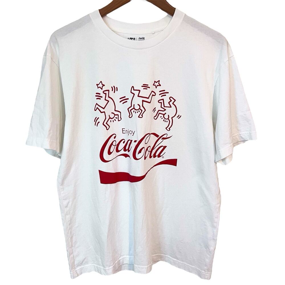 UNIQLO UT Keith Haring Coca-Cola Graphic T-Shirt White Red Art Pop Adult Large